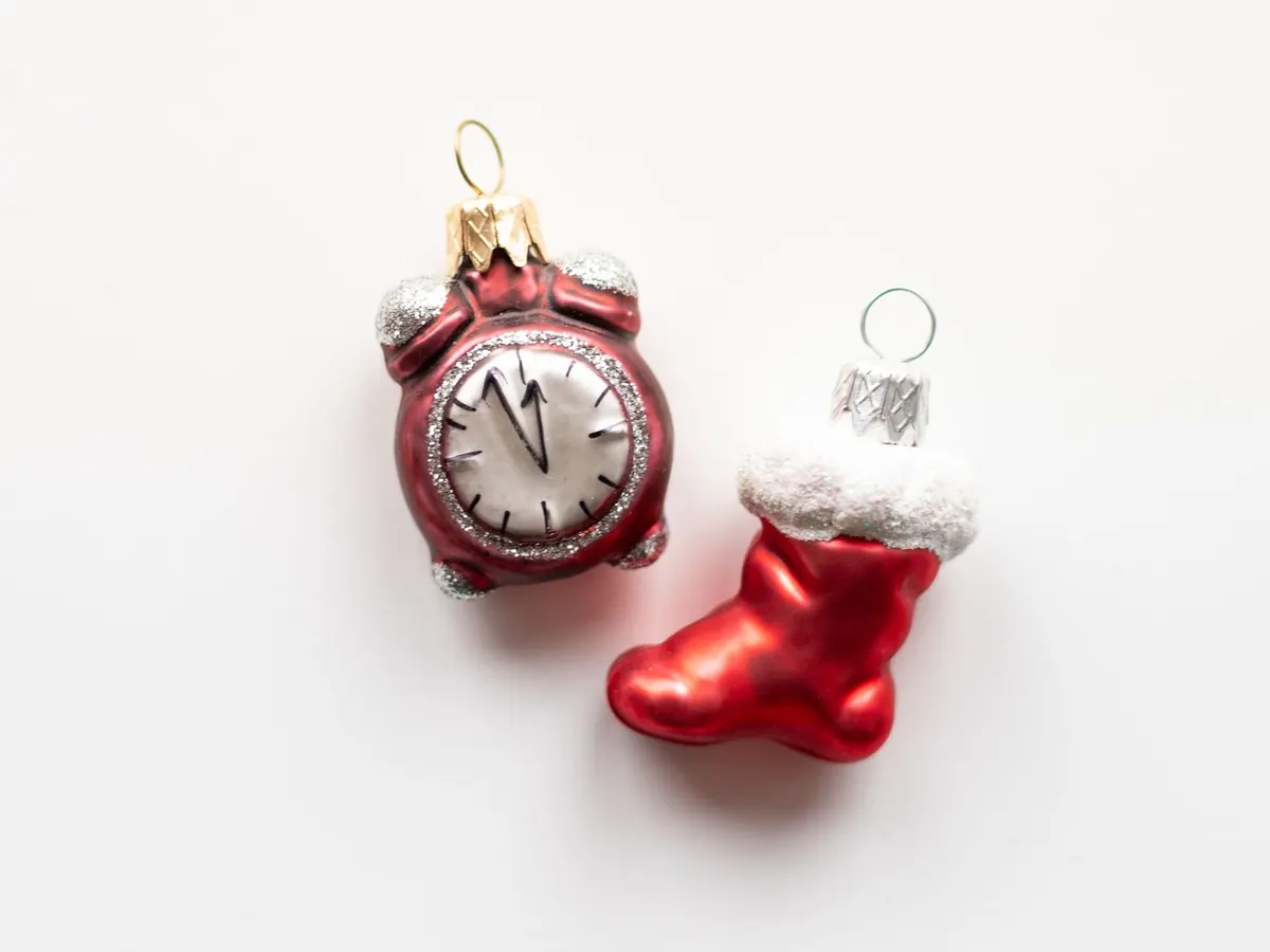 Christmas ornaments on a white background